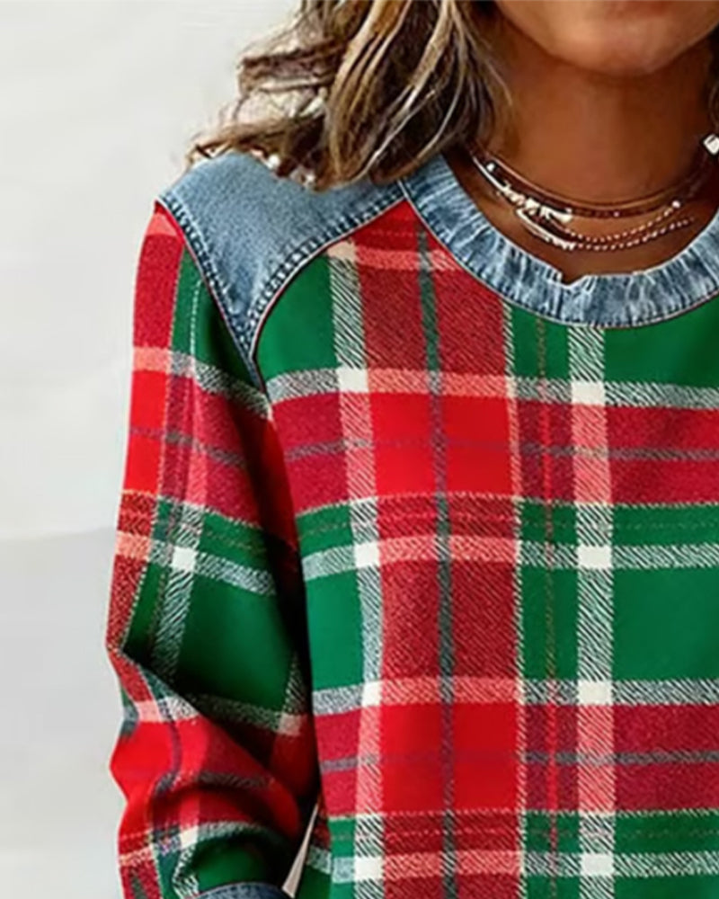 ALEXINE - CHECKERED SWEATSHIRT