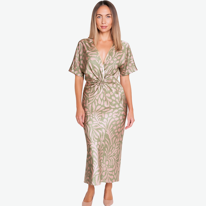 PITCH - TWISTED V-NECK MAXI DRESS