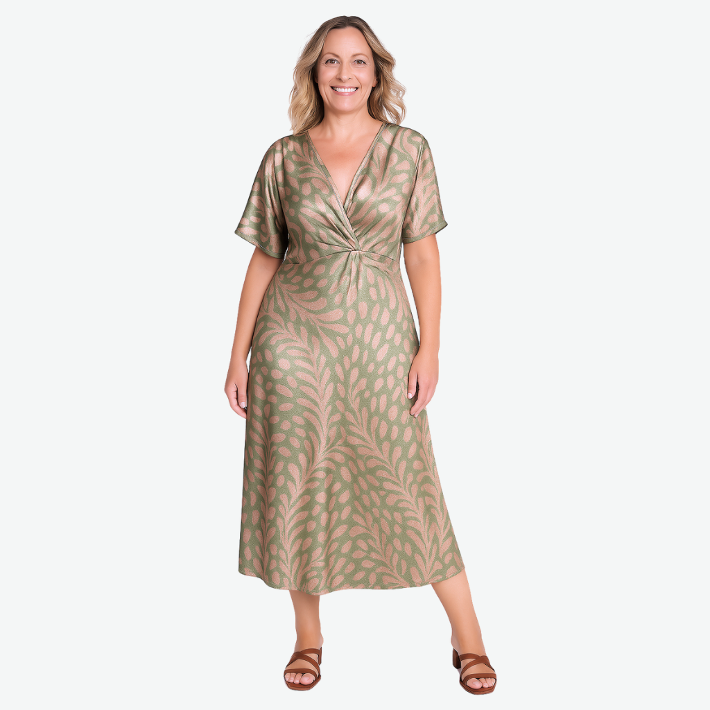 PITCH - TWISTED V-NECK MAXI DRESS