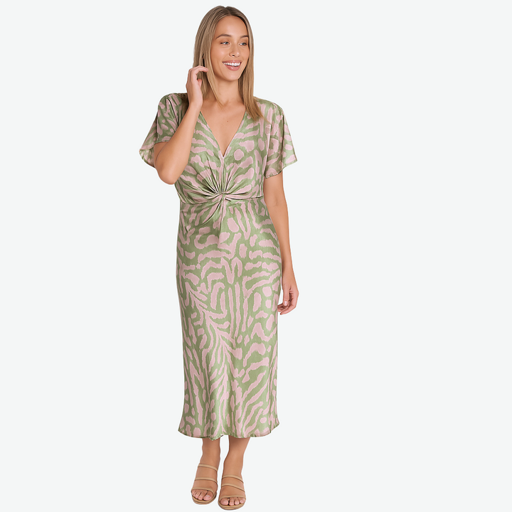 PITCH - TWISTED V-NECK MAXI DRESS
