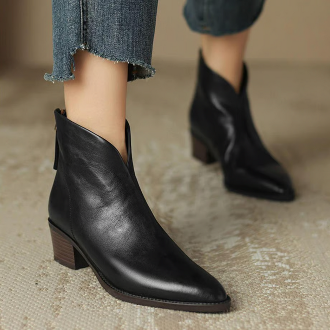 MARLOWE - LUXURY LOW-HEELED ANKLE BOOTS