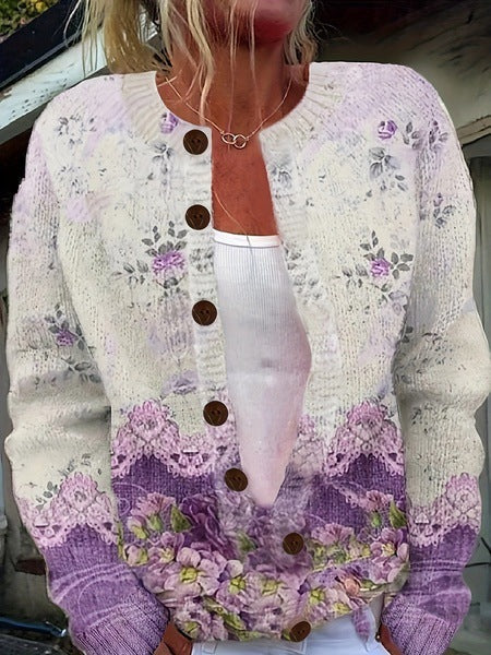 SYLVIA - FLORAL CARDIGAN SWEATER