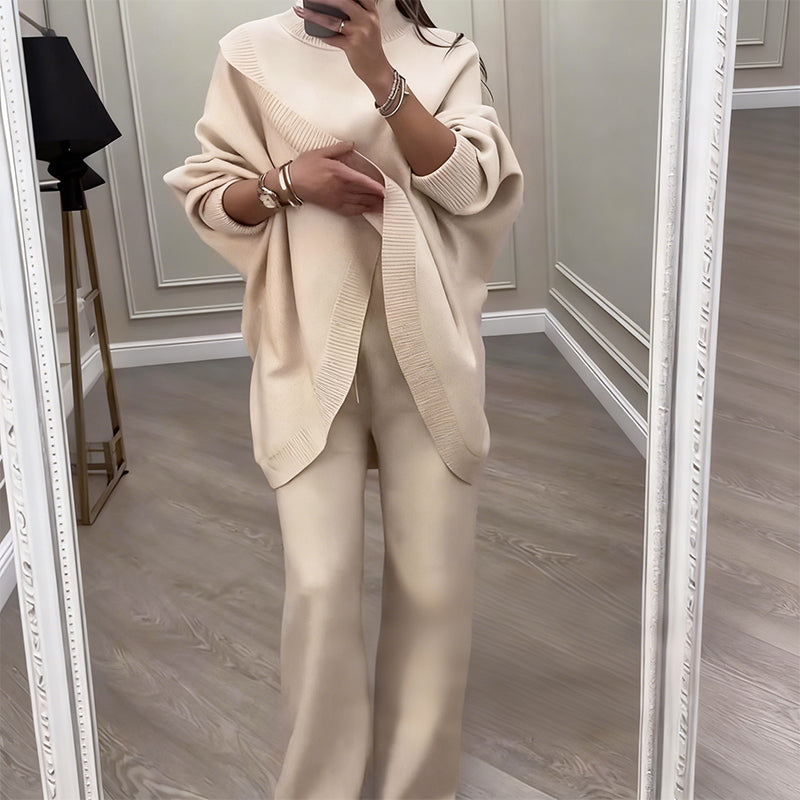 JOANA - ASYMMETRICAL 2-PIECE KNIT SWEATER SET