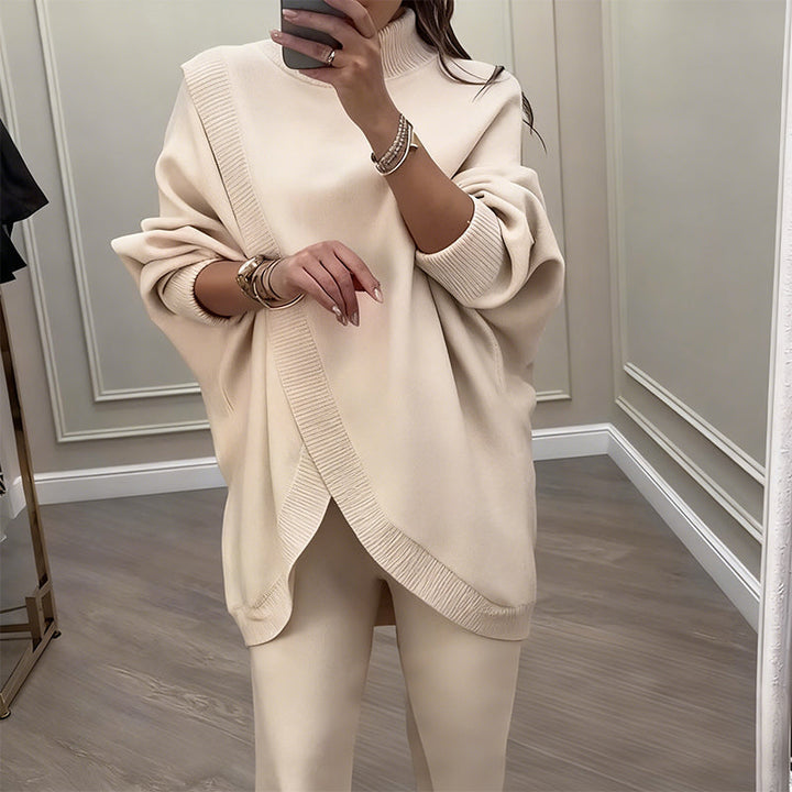 JOANA - ASYMMETRICAL 2-PIECE KNIT SWEATER SET